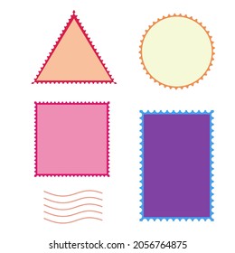 Set of postage frame vector illustration