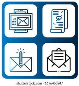 Set of postage icons. Such as Email, Love letter, Envelope , postage icons