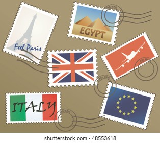 Set Of Postage Stamp