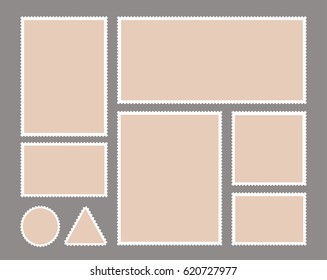 Set of postage stamps templates