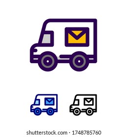 Set of postcar icon illustration. concept logo