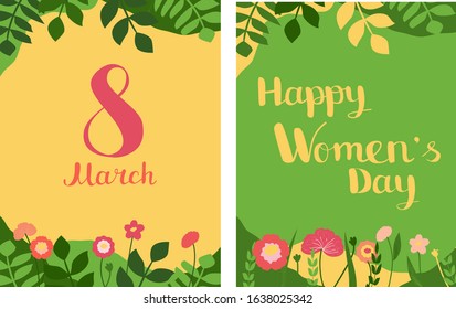 Set postcard for March 8, Women's Day.