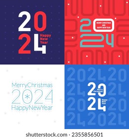 Set of postcards 2024. Symbol of the New Year 