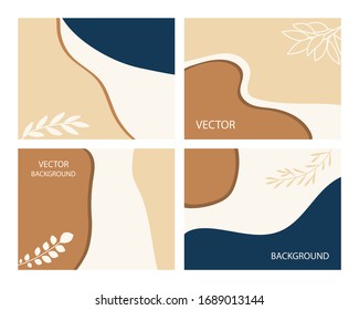 A set of postcards with abstract patterns. Good for greeting cards, wedding invitations, labels, posters, stickers. Vector illustration, postcards isolated on a white background.