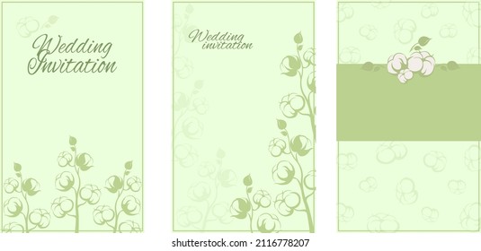 
Set of postcards with cotton flowers