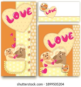 A set of postcards. For Valentine's Day.