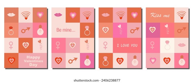 A set of postcards for Valentine's Day. Bright and unusual postcards