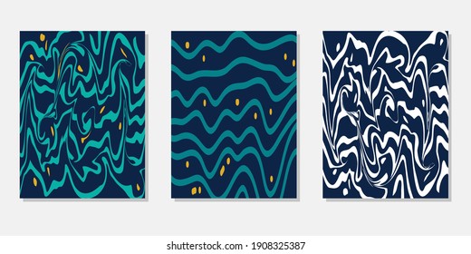 set of poster background with abstract line