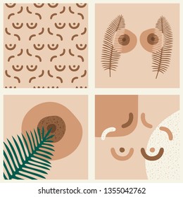 Set. Poster with breast. Vector illustration.
