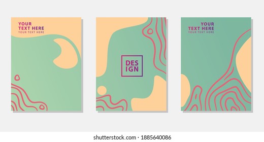 Satz von Plakatkartenvorlagen mit abstrakter Linie 