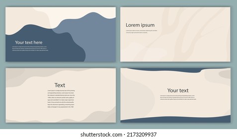Set poster copy space.Creative modern layout template set in minimalist style with curved shapes. Backgrounds leaflet banner covers or web pages with trendy colors for corporate identity
