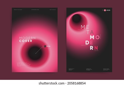 Set of poster covers with abstract soft circle gradient background. Trendy modern a4 vertical design. Minimal templates for posters, covers, placard, presentation, flyers. Futuristic black neon vector