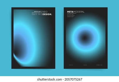 Set Of Poster Covers With Color Blur Circle Gradient Background. Trendy Modern A4 Vertical Design. Minimal Templates For Posters, Covers, Placard, Presentation, Flyers, Banners. Futuristic Neon Vector