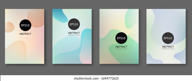 Set of poster covers with color vibrant Liquid Gradient background. Vector illustration. Eps10