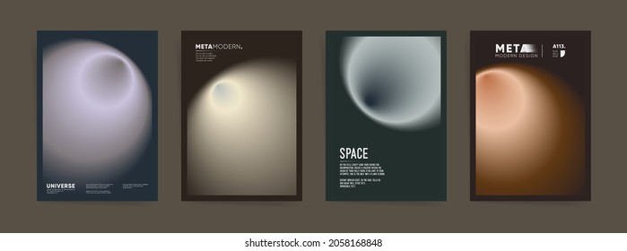 Set of poster covers with swiss soft modern gradient background. Trendy modern a4 vertical design. Minimal templates for posters, covers, placard, presentation, flyers. Brutalist smooth vector print.