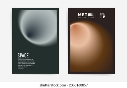 Set of poster covers with swiss space modern gradient background. Trendy modern a4 vertical design. Minimal templates for posters, covers, placard, presentation, flyers. Creative gradient black vector