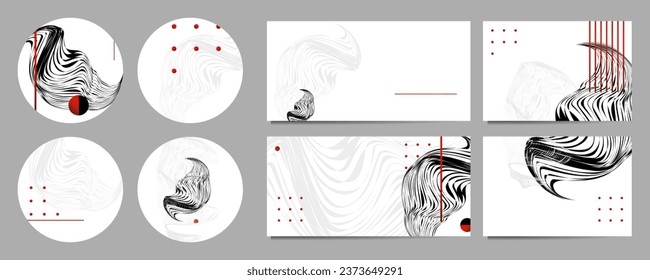 Set Poster design Japanese style templates set invitations white background to beauty texture from lines abstract background for book cover brochure texture