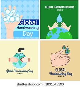 Set of Poster Design Vector Illustration on the theme of Global Handwashing Day