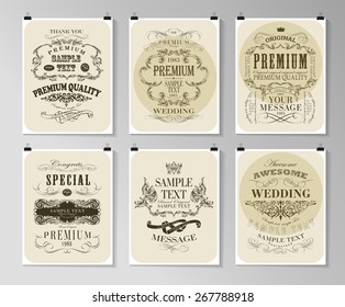 Set of poster, flyer, brochure design templates. ?alligraphic design elements and page decoration