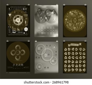 Set of poster, flyer, brochure design templates. Infographic concept. Abstract modern backgrounds. 