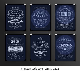 Set of poster, flyer, brochure design templates. ?alligraphic design elements and page decoration