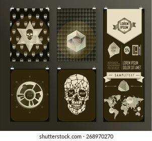 Set of poster, flyer, brochure design templates. Infographic concept. Abstract modern backgrounds. 