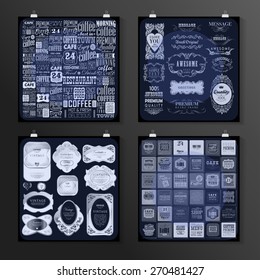 Set of poster, flyer, brochure design templates . ?alligraphic design elements and page decoration