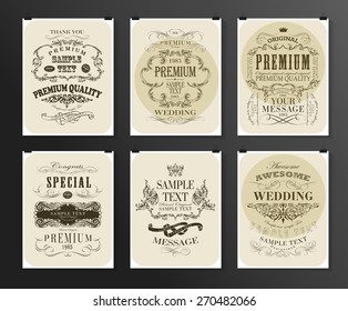 Set of poster, flyer, brochure design templates. ?alligraphic design elements and page decoration