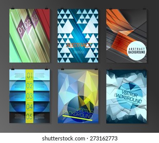 Set of poster, flyer, brochure design templates in different styles. Infographic concept. Retro design. Abstract modern backgrounds. 