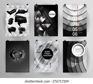 Set of poster, flyer, brochure design templates in different styles. Design concept. Retro design. Abstract modern backgrounds.