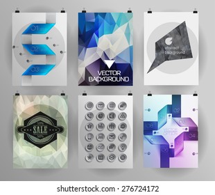 Set of poster, flyer, brochure design templates in different styles. Design concept. Retro design. Abstract modern backgrounds.