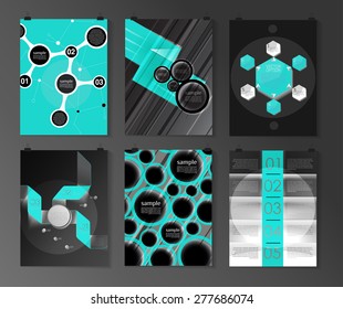 Set of poster, flyer, brochure design templates in different styles. Infographic concept. Retro design. Abstract modern backgrounds. 