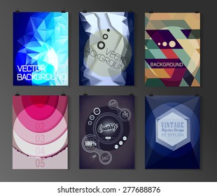 Set of poster, flyer, brochure design templates in different styles. Infographic concept. Retro design. Abstract modern backgrounds. 