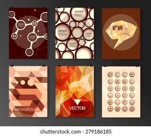 Set of poster, flyer, brochure design templates in different styles. Infographic concept. Retro design. Abstract modern backgrounds. 