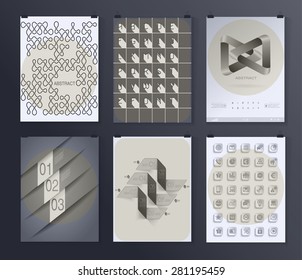Set of poster, flyer, brochure design templates. Infographic concept. Abstract modern backgrounds. 