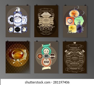 Set of poster, flyer, brochure design templates in different styles. Infographic concept. Retro design. Abstract modern backgrounds. 