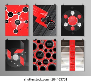 Set of poster, flyer, brochure design templates in different styles. Infographic concept. Retro design. Abstract modern backgrounds. 