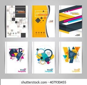 Set of poster, flyer, brochure design templates collection. Abstract modern polygonal backgrounds  in size a4. 