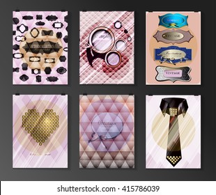 Set of poster, flyer, brochure design templates in different styles. Infographic concept. Retro design. Abstract modern backgrounds. 