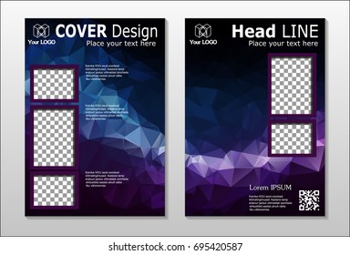 Set of poster, flyer, brochure design templates. Abstract modern polygonal backgrounds.