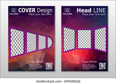 Set of poster, flyer, brochure design templates. Abstract modern polygonal backgrounds.
