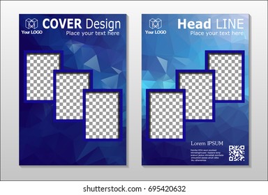 Set of poster, flyer, brochure design templates. Abstract modern polygonal backgrounds.