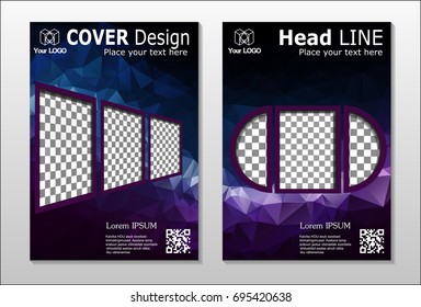 Set of poster, flyer, brochure design templates. Abstract modern polygonal backgrounds.