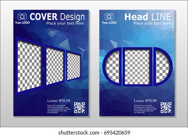 Set of poster, flyer, brochure design templates. Abstract modern polygonal backgrounds.