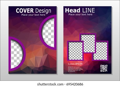 Set of poster, flyer, brochure design templates. Abstract modern polygonal backgrounds.