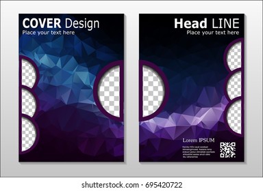 Set of poster, flyer, brochure design templates. Abstract modern polygonal backgrounds.
