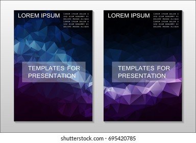 Set of poster, flyer, brochure design templates. Abstract modern polygonal backgrounds.