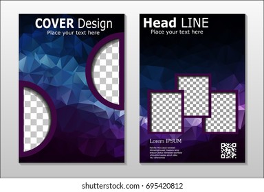 Set of poster, flyer, brochure design templates. Abstract modern polygonal backgrounds.