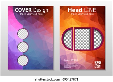Set of poster, flyer, brochure design templates. Abstract modern polygonal backgrounds.