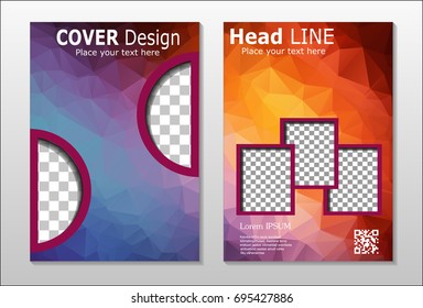Set of poster, flyer, brochure design templates. Abstract modern polygonal backgrounds.